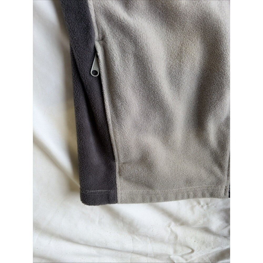 Columbia Vest Men's Large Two Tone Tan Gray Outdoor Fleece Sleeveless Zip - Picture 7 of 12